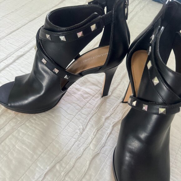 Marc Fisher Mahiya Studded Platform Peep Toe Stilettos - Picture 4 of 13